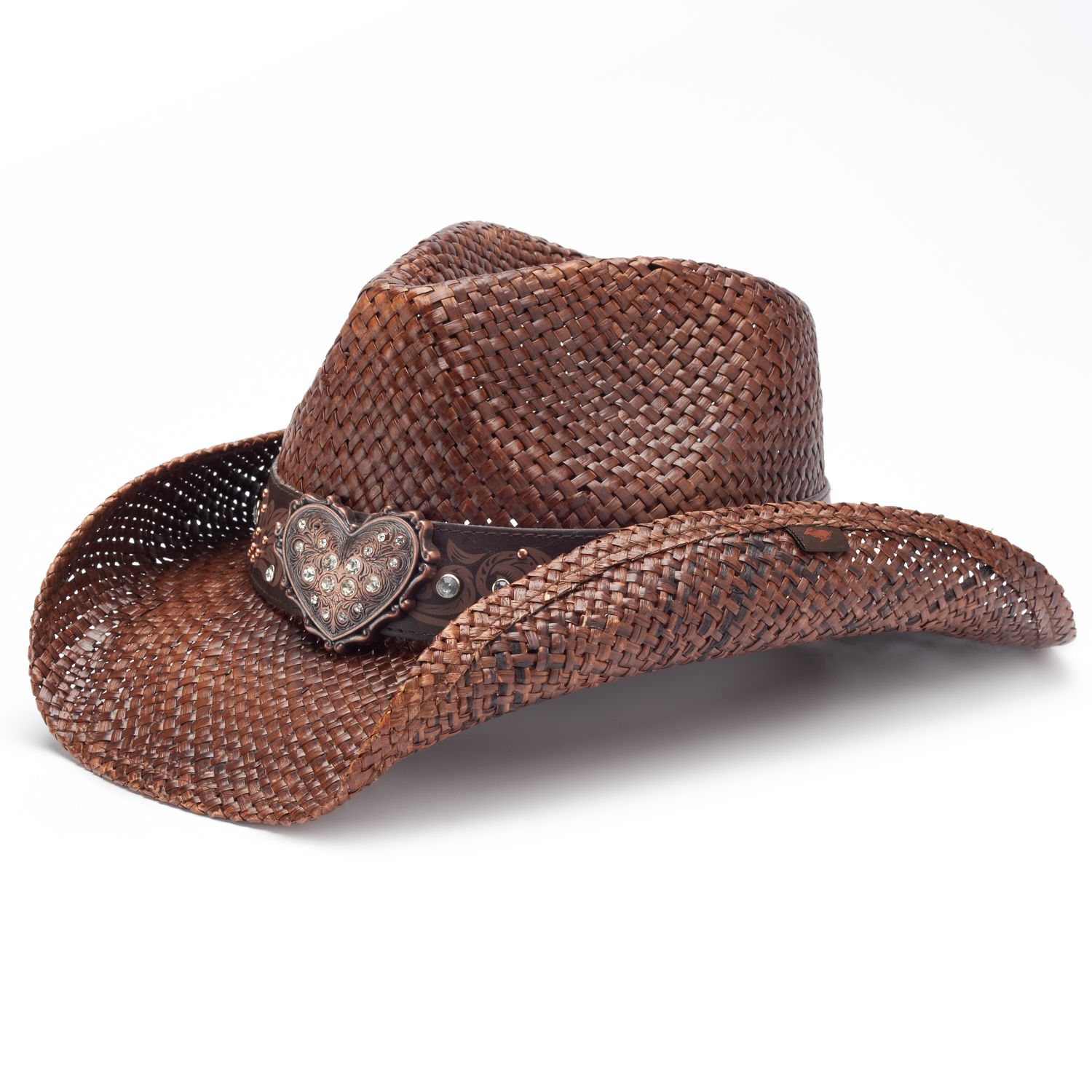 Rhinestone Cowgirl Hat - Straw Western Drifter Hat Rhinestone Pink Straw Western Hat – Bullhide Ladies Cowboy Hat main image 3