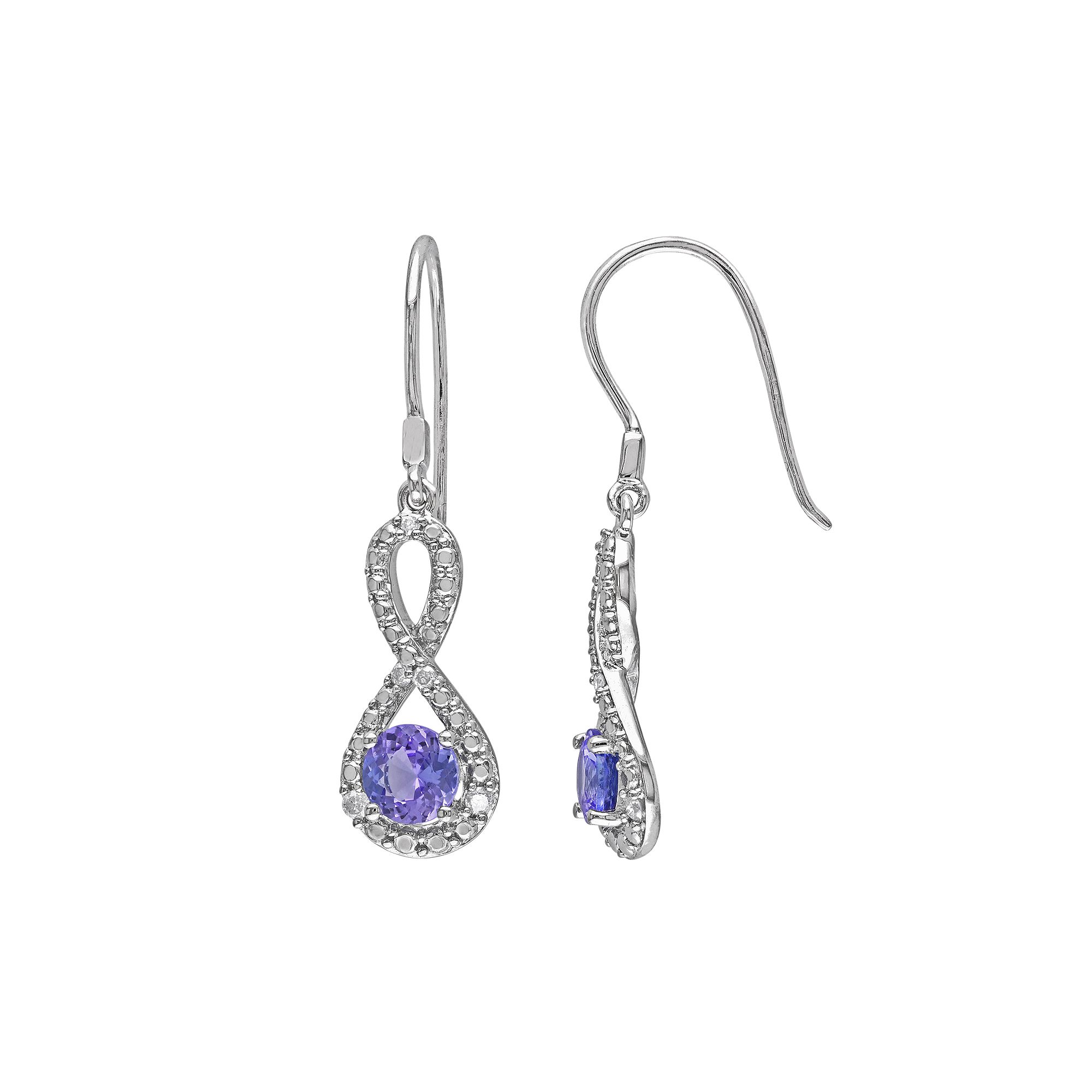 Stella Grace Tanzanite & 1/10 Carat T.W. Diamond Sterling Silver Infinity D