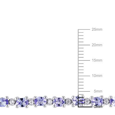 Tanzanite & White Topaz Sterling Silver Bracelet