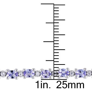 Tanzanite & White Topaz Sterling Silver Bracelet