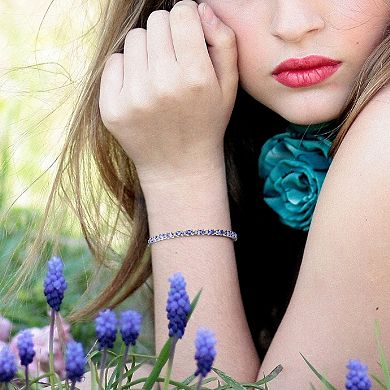 Tanzanite & White Topaz Sterling Silver Bracelet