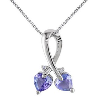 Stella Grace Tanzanite & Diamond Accent Sterling Silver Pendant Necklace