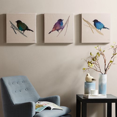 Madison Park 3-piece ''Branch & Flight'' Canvas Wall Art Set