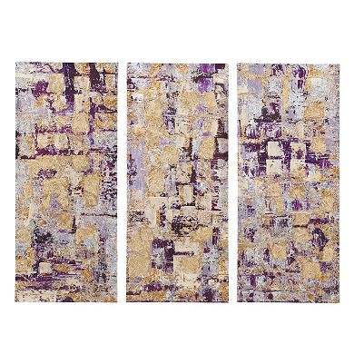 Madison Park 3-piece ''Glided Violet'' Canvas Wall Art Set