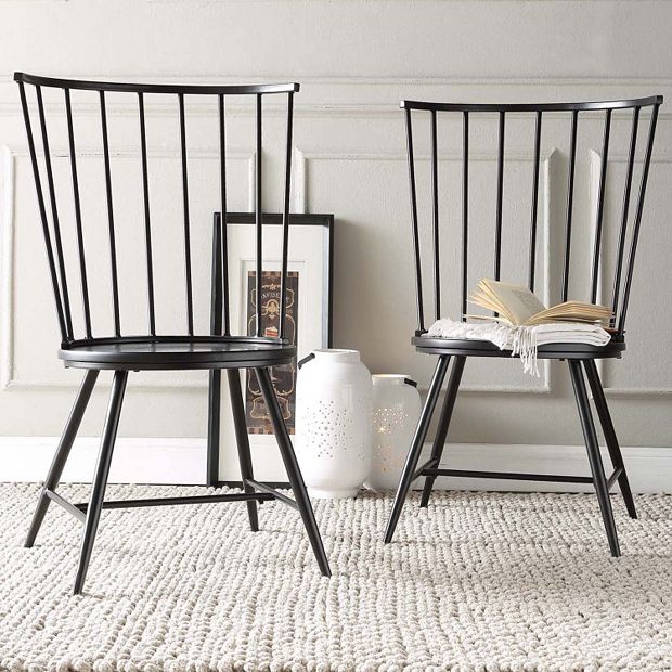 HomeVance Emmet 2-piece High Back Windsor Chair Set