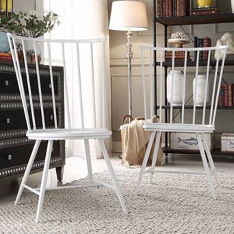 HomeVance Emmet 2 pc High Back Windsor Chair Set