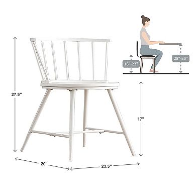 HomeVance Emmet 2-piece Low Back Windsor Chair Set