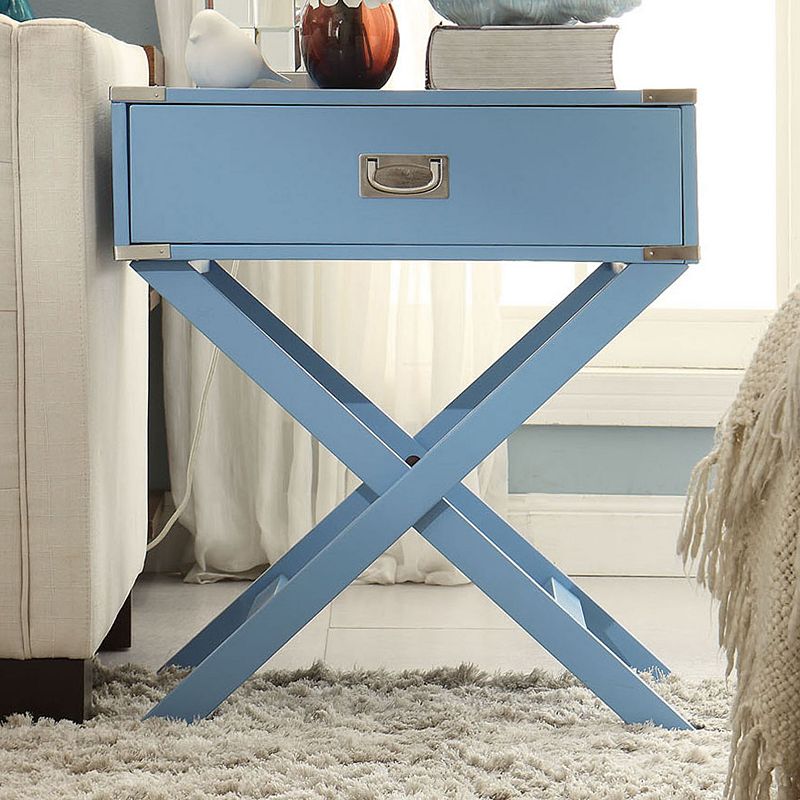 HomeVance Morgan Campaign End Table, Blue
