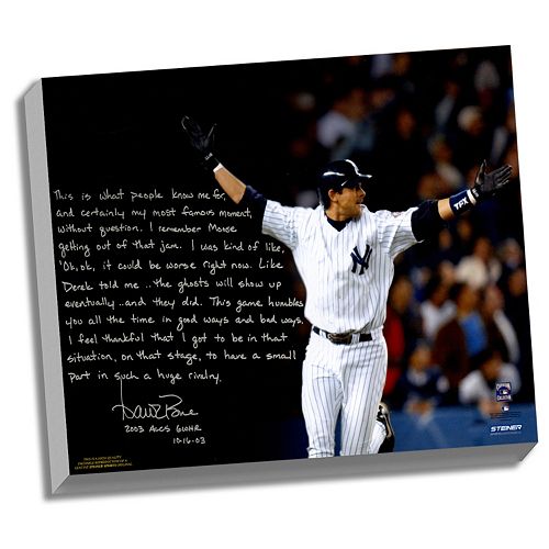 Steiner Sports New York Yankees Aaron Boone 2003 ALCS Game 7 Walk-Off Facsimile 22 x 26 Stretched ...