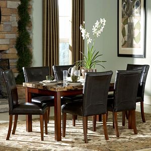 HomeVance Chianti 7-piece Faux Marble Dining Set