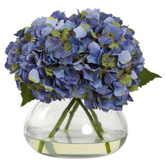 nearly natural 9'' x 10'' Blooming Hydrangea Floral Arrangement