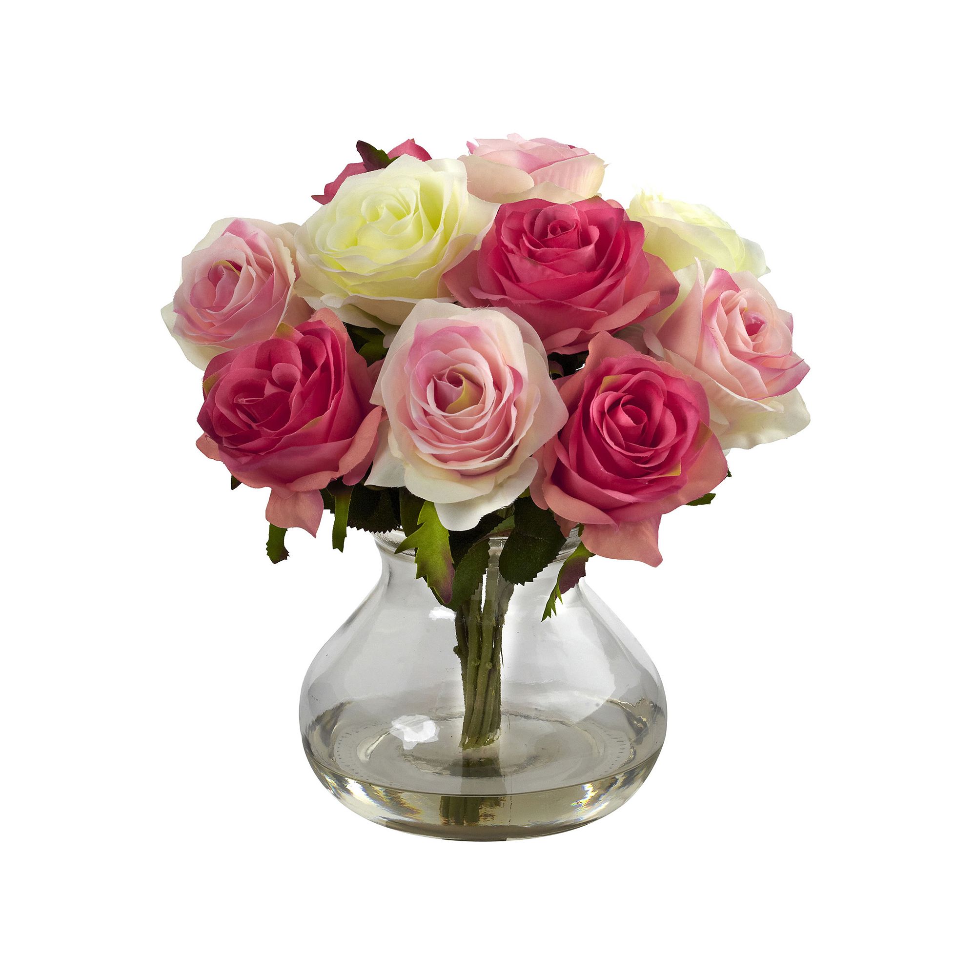 nearly natural Rose Floral Arrangement, Light Pink Team