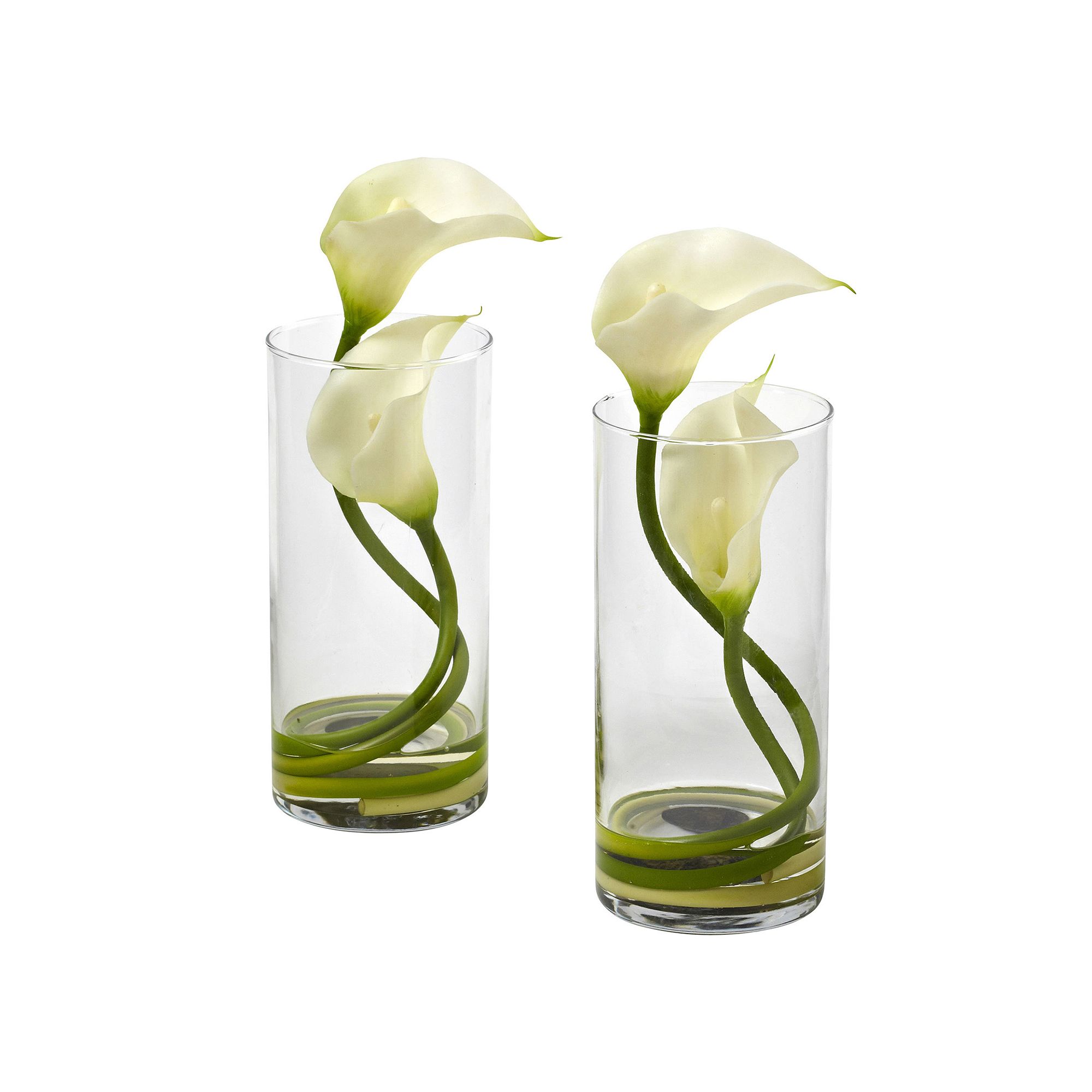 nearly natural 2-piece Double Calla Lily Flower Set, White