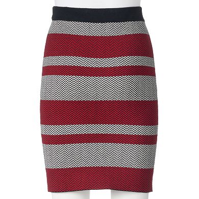ELLE™ Chevron & Striped Pencil Skirt - Women's