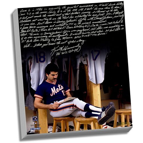 Steiner Sports New York Mets Keith Hernandez 1986 Buckner Game Facsimile 22 x 26 Stretched Story C...