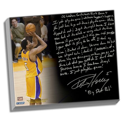 Steiner Sports Los Angeles Lakers Robert Horry Big Shot Rob Facsimile 22″ x 26″ Stretched Story Canvas