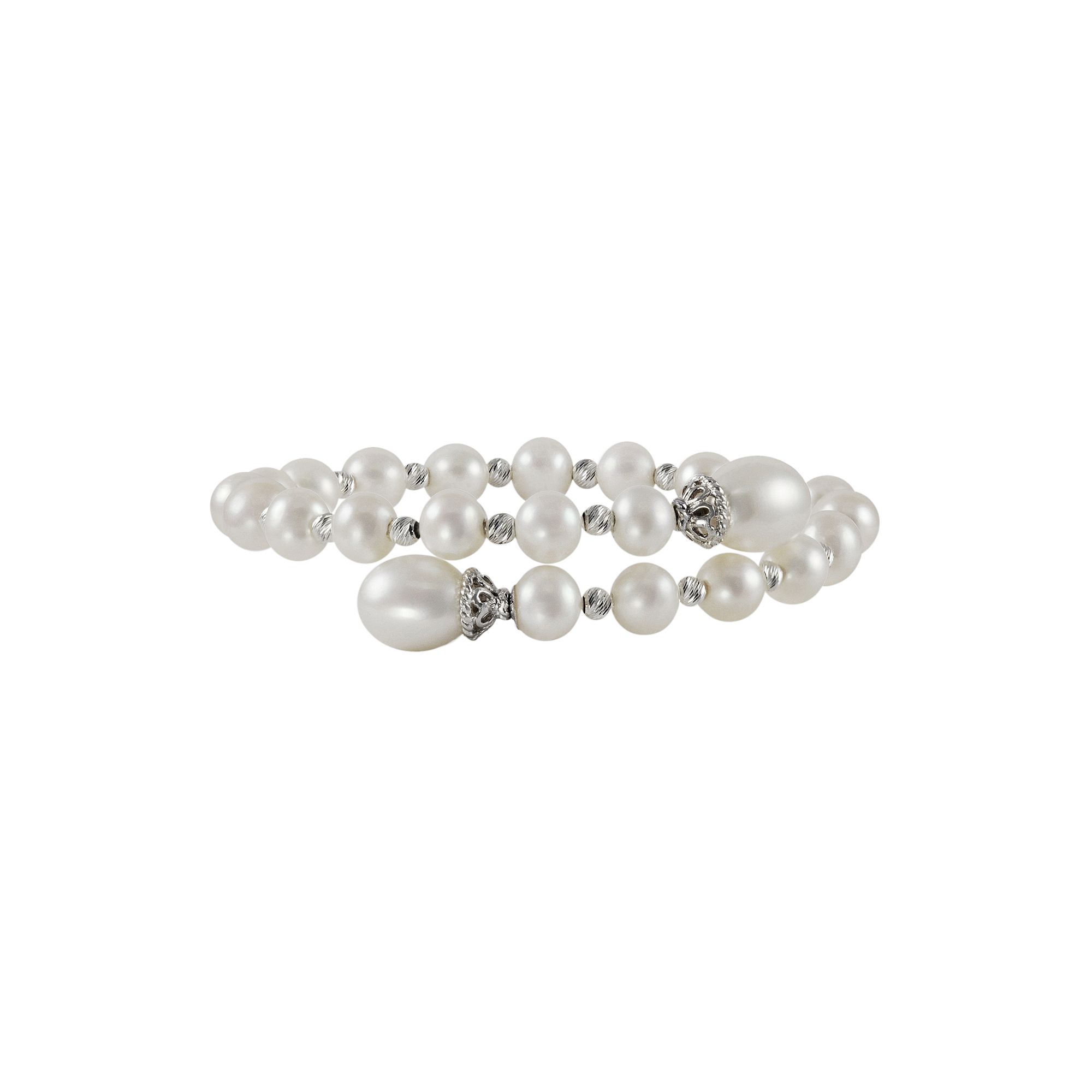 PearLustre by Imperial Sterling Silver Freshwater Cultured Pearl Bead Cuff