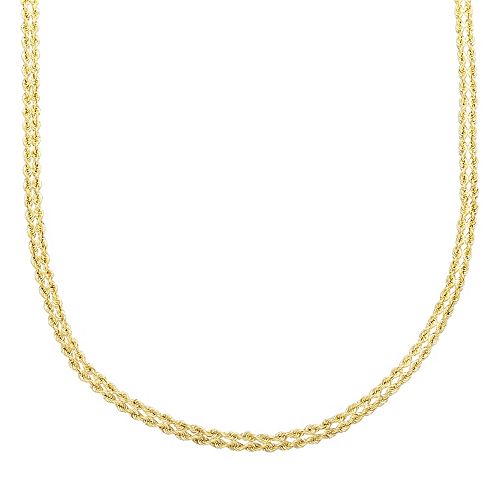 Everlasting Gold 10k Gold Double Rope Chain Necklace - 18 in.
