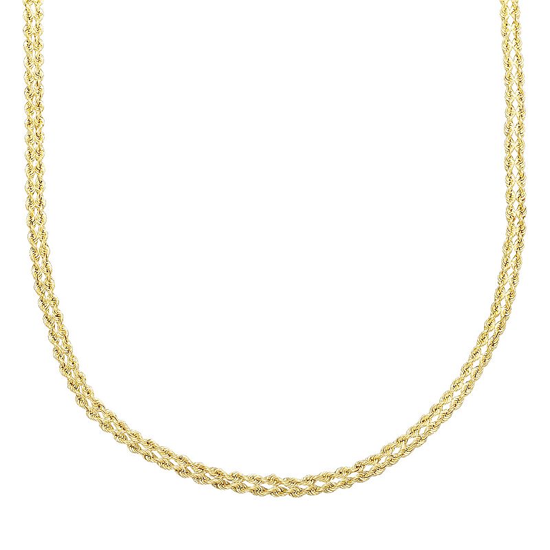 Everlasting Gold 10k Gold Double Rope Chain Necklace - 18 in., Womens, Si