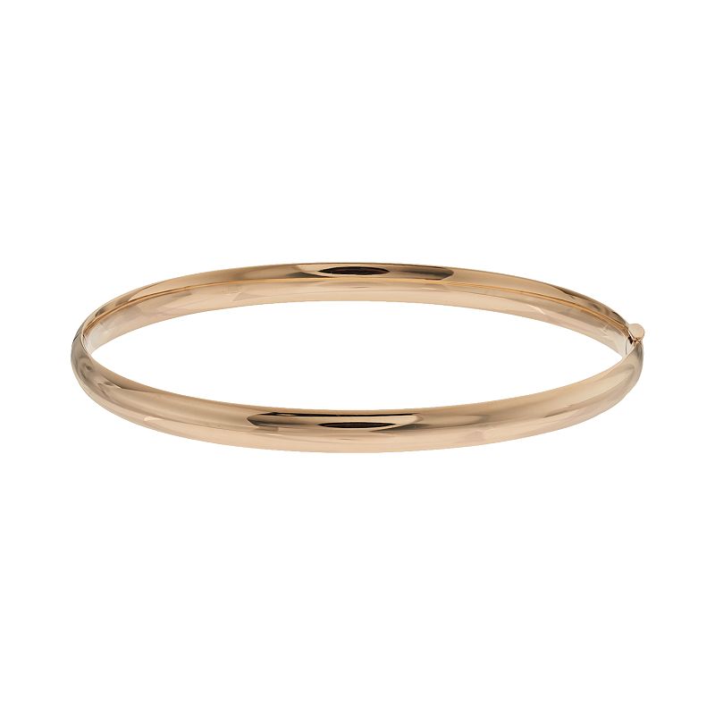 Everlasting Gold 10k Gold Hinged Bangle Bracelet, Womens