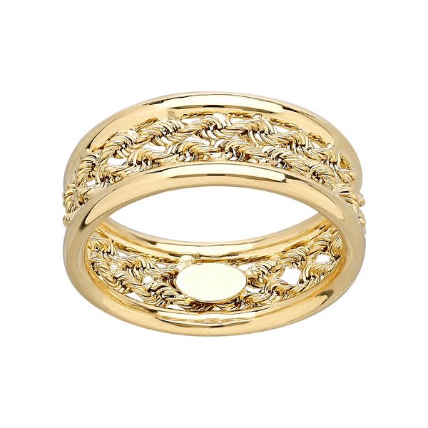 Everlasting Gold 10k Gold Double Rope Ring