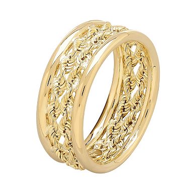 Everlasting Gold 10k Gold Double Rope Ring