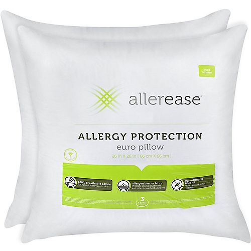 Allerease 2pk. Allergy Protection Euro Pillows