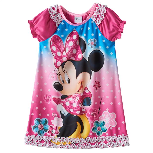 Disney s Minnie Mouse Polka Dot Ruffle Nightgown Toddler Girl