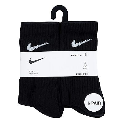 Kids Nike 6-Pack Dri-FIT Performance Crew Socks