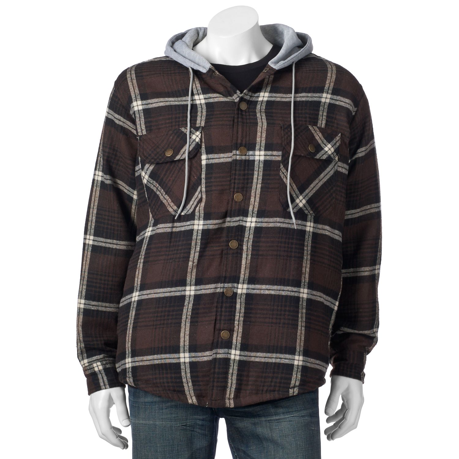 hooded flannel shirt jacket