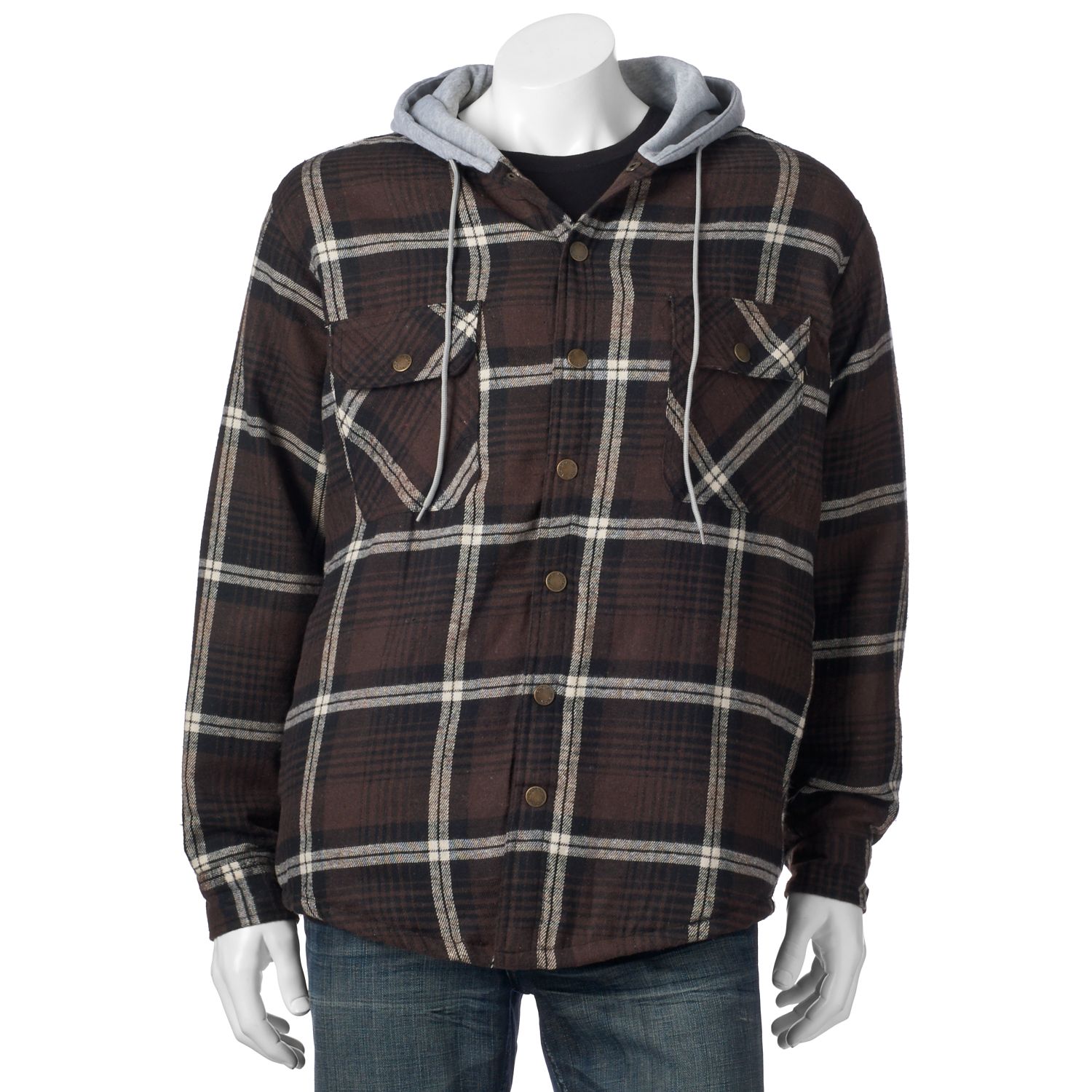 men's flannel hooded shirts