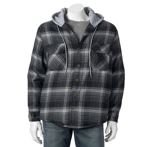 big & tall men's flannel hooded shirts & tops