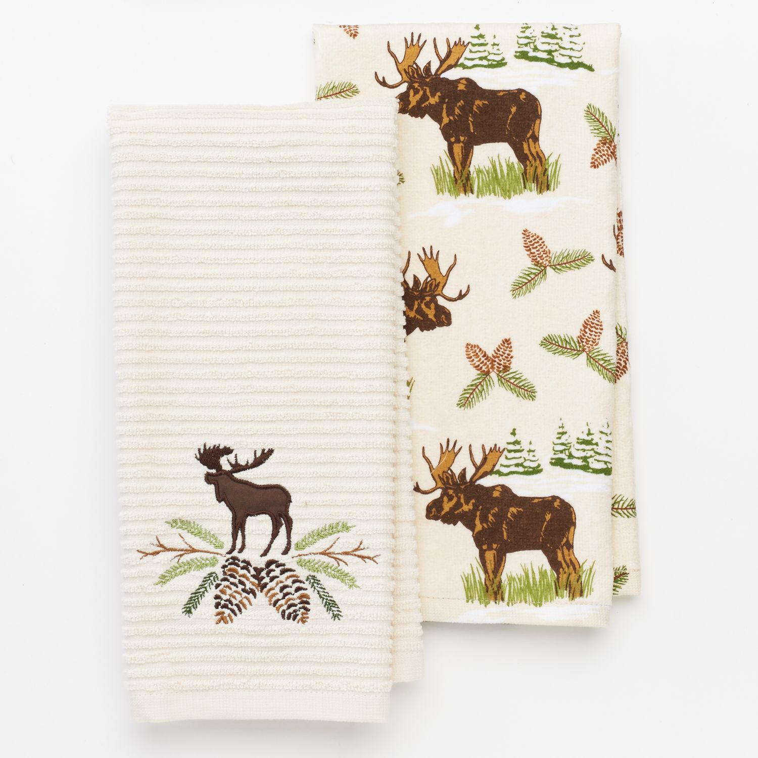 St Nicholas Square 2 Pc Moose Kitchen Towel Set   2167340