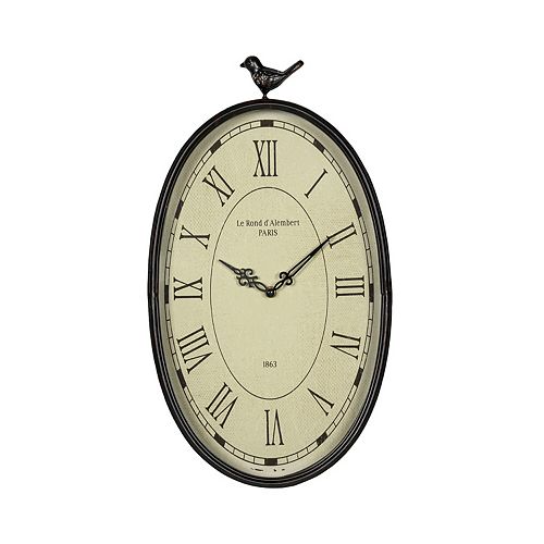 Stratton Home Decor Antique Oval Wall Clock