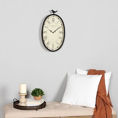Stratton Home Decor Antique Oval Wall Clock