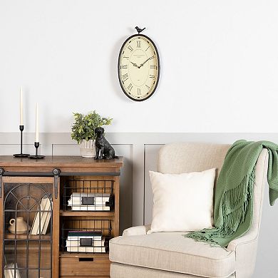 Stratton Home Decor Antique Oval Wall Clock