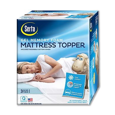 Serta 3-inch Deep-Pocket Gel Memory Foam Mattress Topper