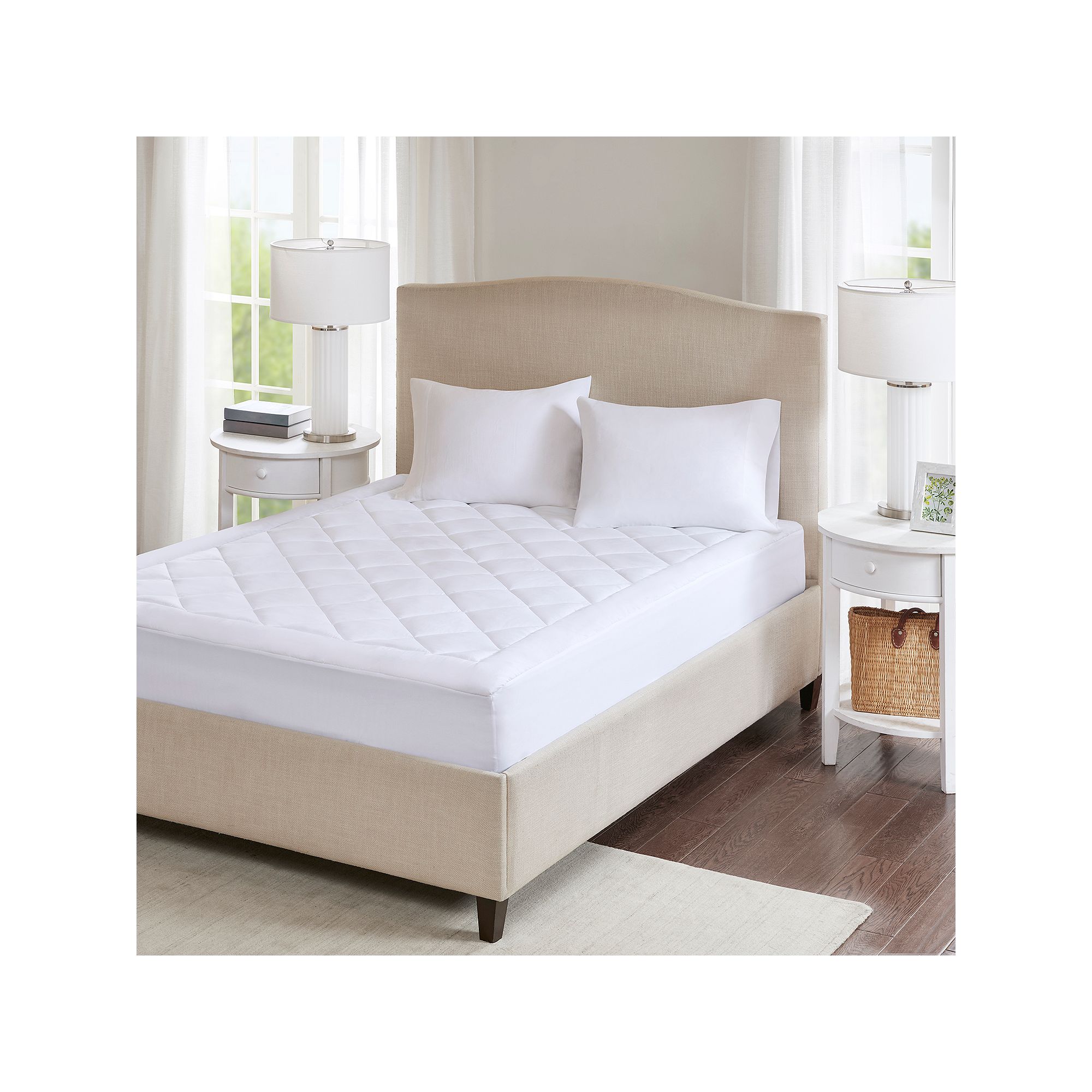 Sleep Philosophy Serenity Deep-Pocket Waterproof Mattress Pad, White