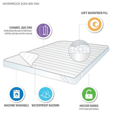 Madison Park Essentials Frisco Ultra-Soft Microfiber Waterproof Sofa Bed Mattress Pad