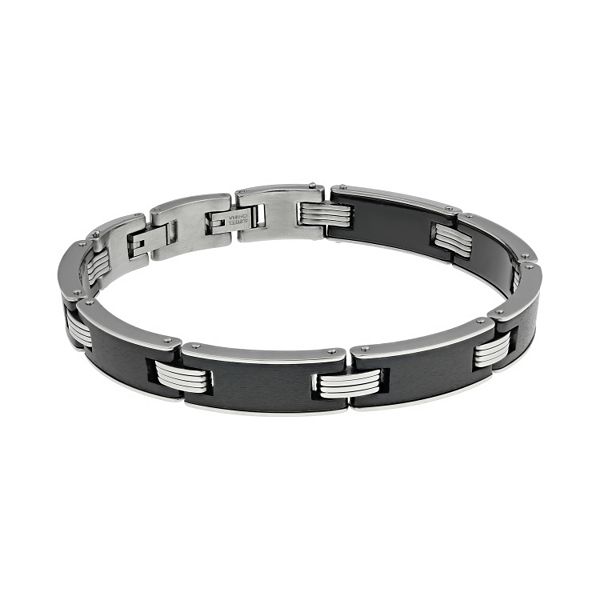 LYNX Stainless Steel & Black Ceramic Bracelet - Men