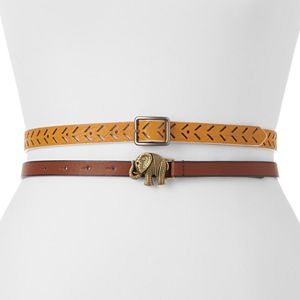 SONOMA Goods for Life™ Elephant Buckle Reversible Belt Set