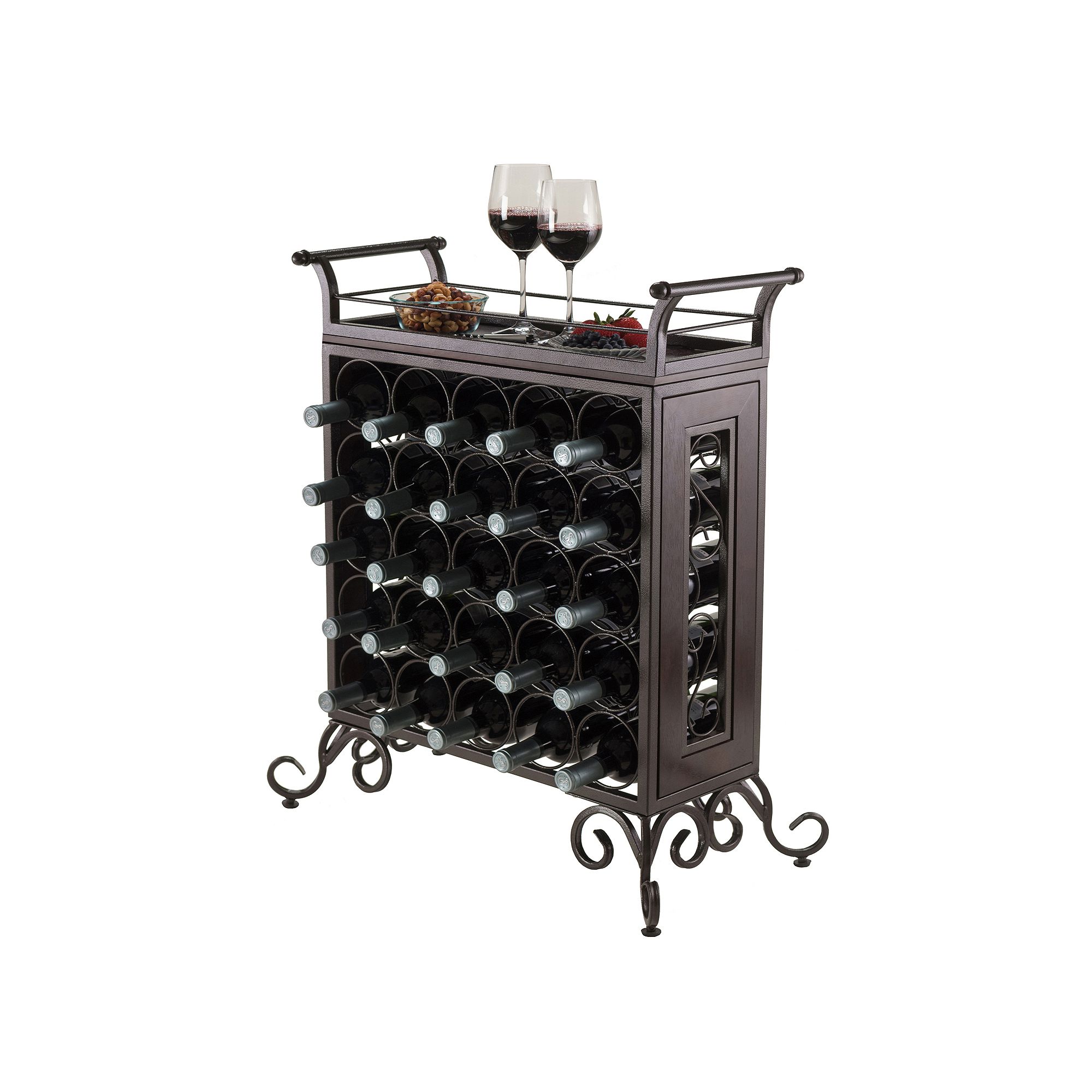 Winsome Silvano 25-Bottle Wine Rack, Bronze