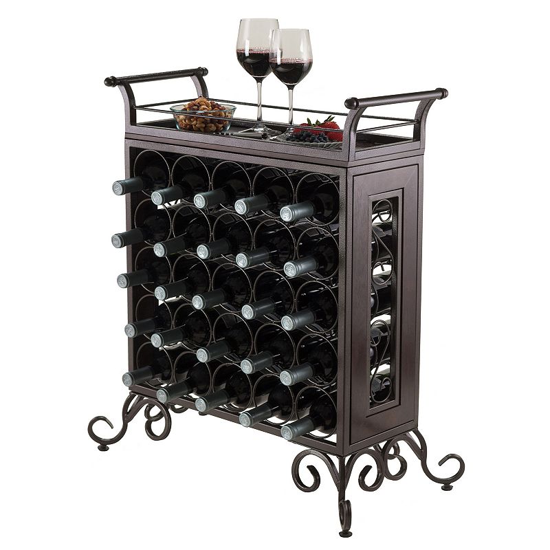 Winsome Silvano 25-Bottle Wine Rack, Red/Coppr