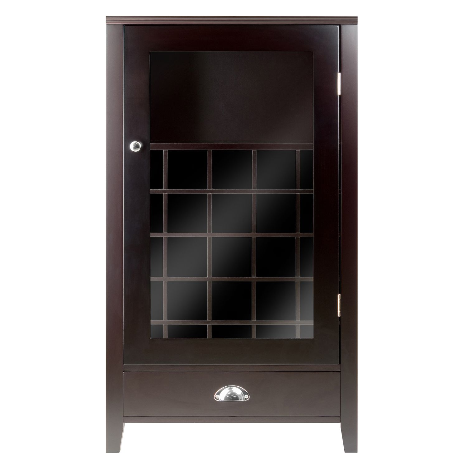 Sunnydaze Lavina Wine Cabinet with Glass and Bottle Storage Shelves