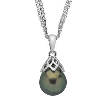 PearLustre by Imperial Tahitian Cultured Pearl Sterling Silver Multistrand Pendant