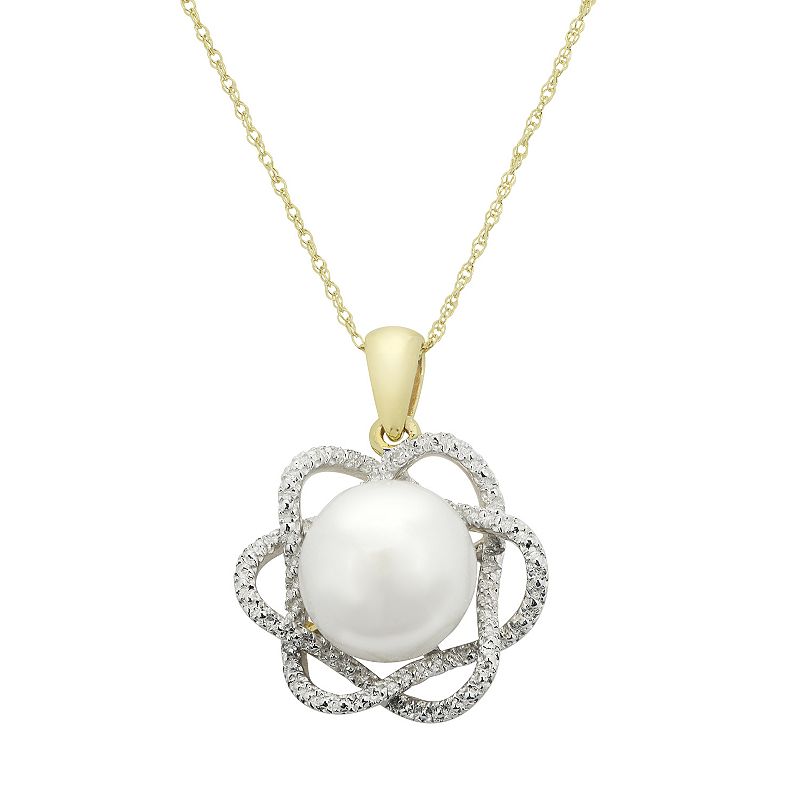 UPC 028321984076 product image for PearLustre by Imperial Freshwater Cultured Pearl & Diamond Accent 10k Gold Flowe | upcitemdb.com