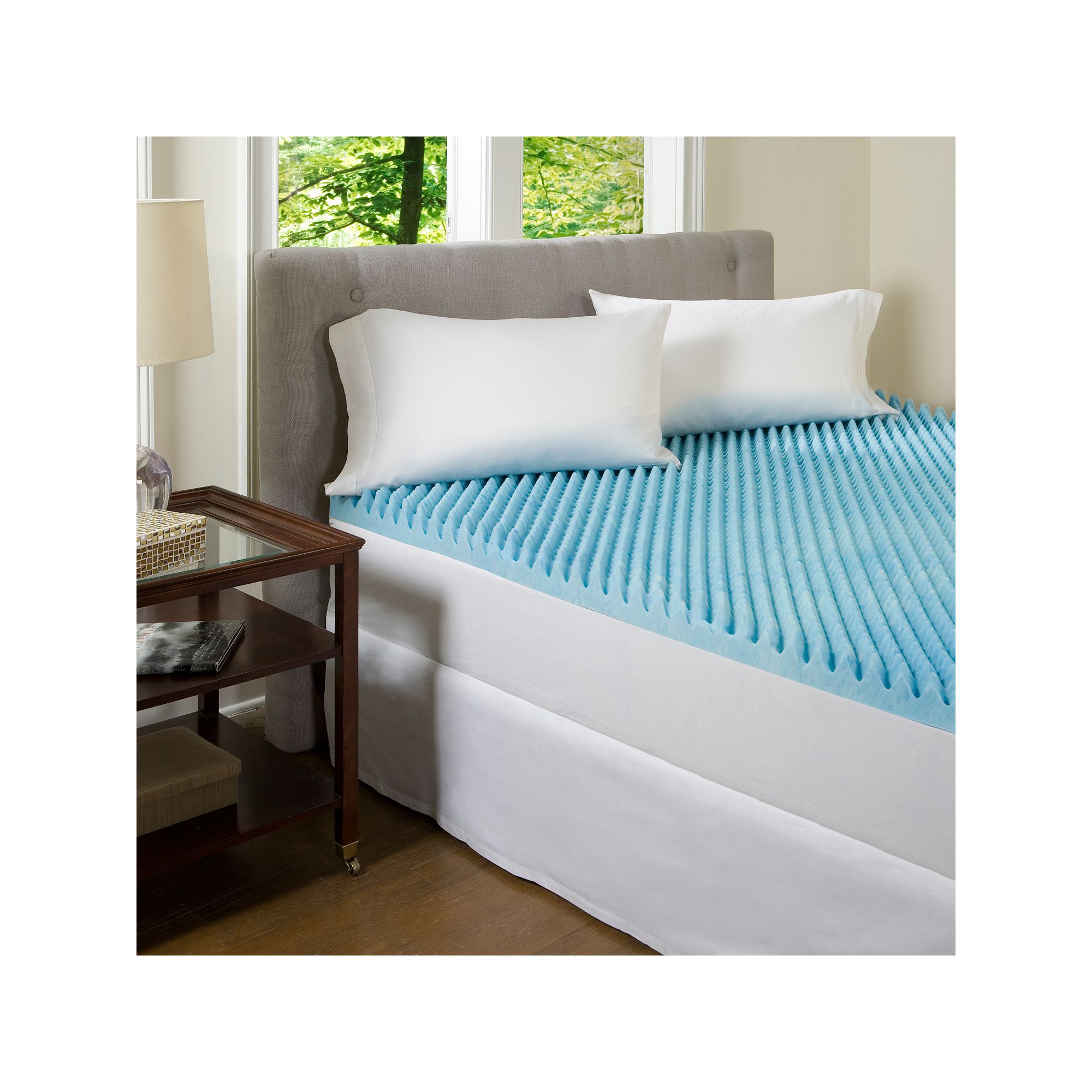 Comforpedic from Beautyrest 4-inch Blue Textured Gel Memory Foam Mattress T
