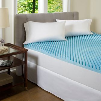 Comforpedic from Beautyrest 4-inch Blue Textured Gel Memory Foam Mattress Topper