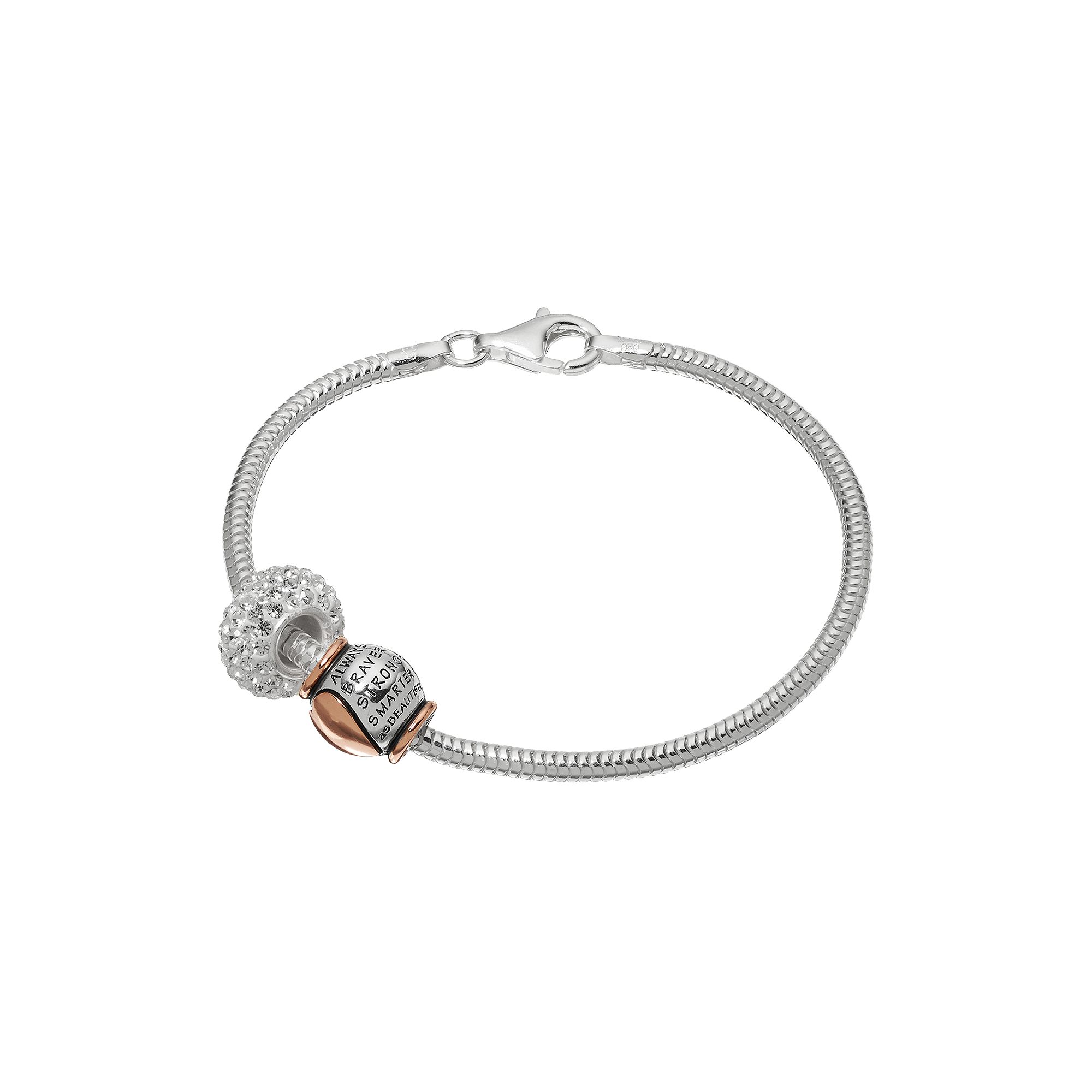 Individuality Beads Crystal Sterling Silver & 14k Rose Gold Over Silver Sn