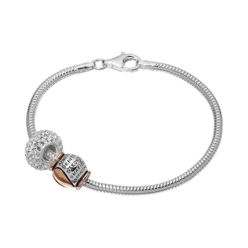 Individuality Beads Crystal Sterling Silver & 14k Rose Gold Over Silver Sn